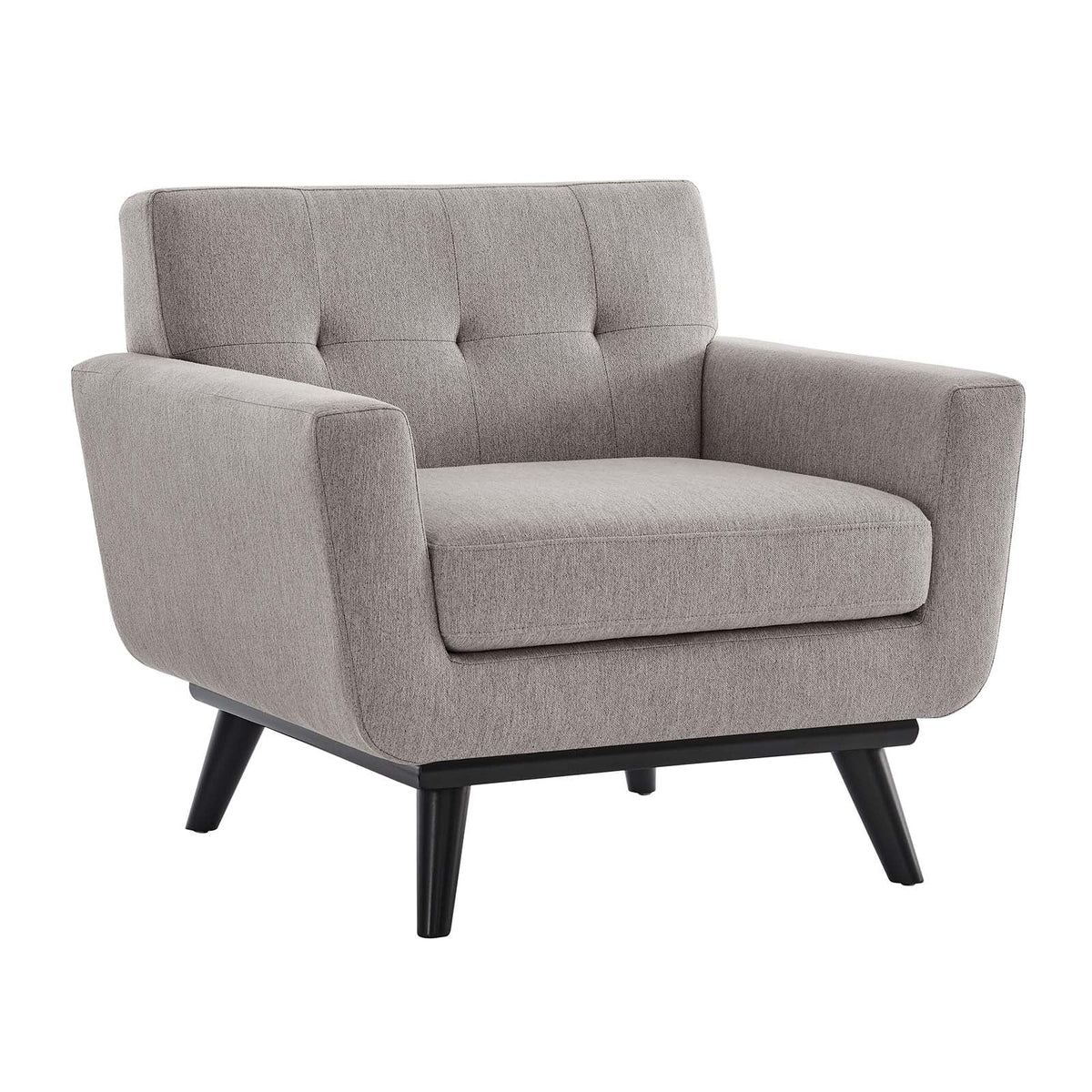 Light Gray Herringbone Fabric Armchair B67376