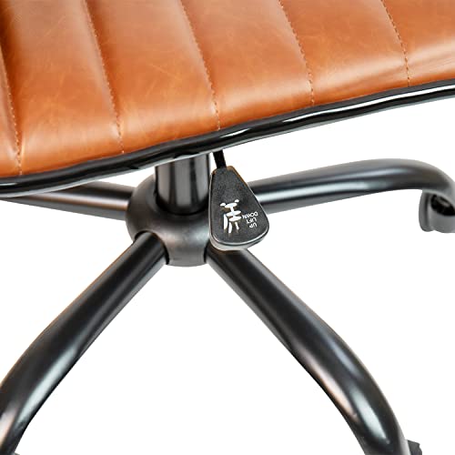 White Ribbed Upholstered Vinyl Swivel Desk Chair T902