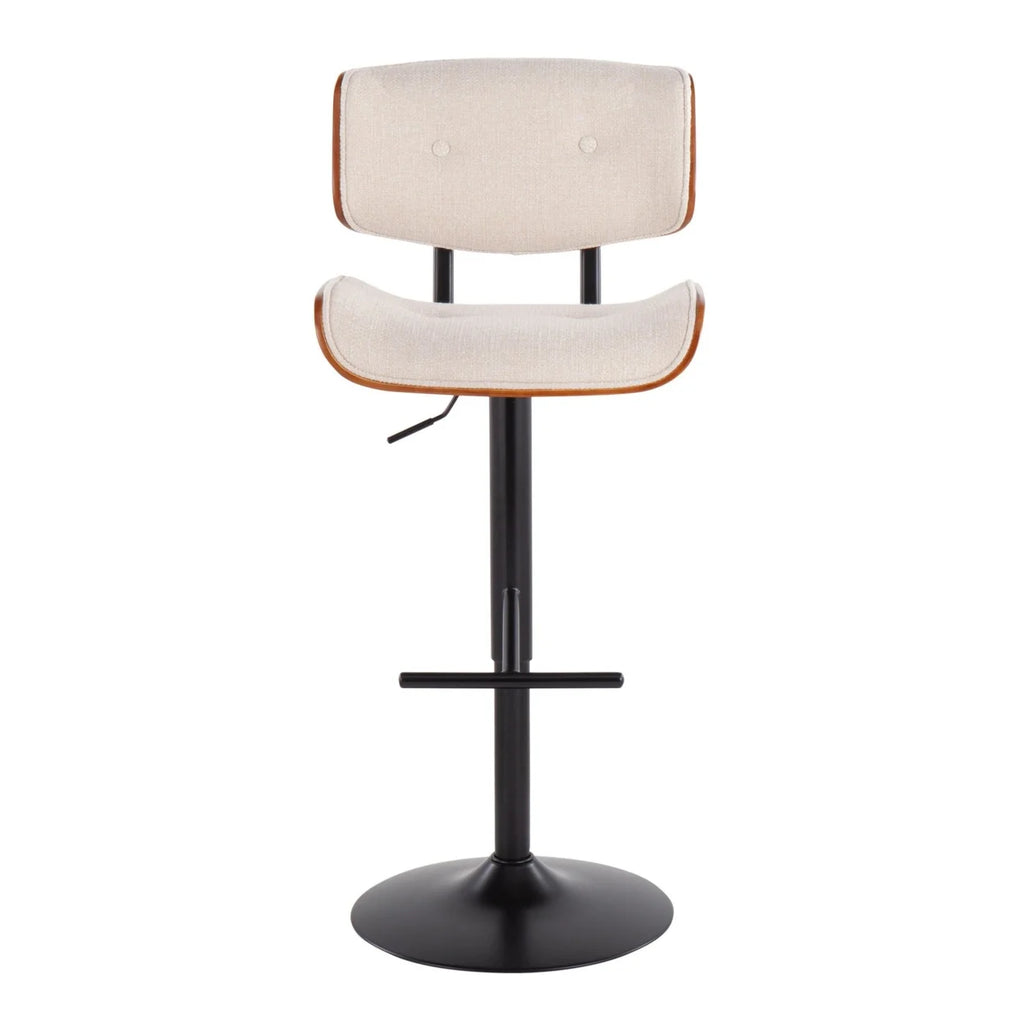 Black Metal Barstool with Walnut Wood Accent W677