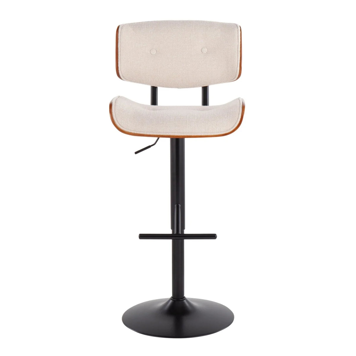 Black Metal Barstool with Walnut Wood Accent W677