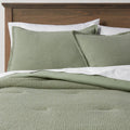 Sage Green Waffle Weave Comforter & Sham Set A49344