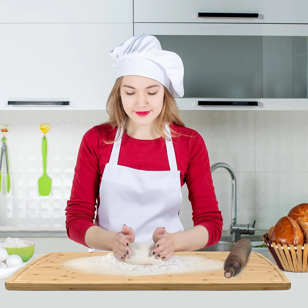 Bamboo Cutting Board with Stainless Steel Chef Knife P9588