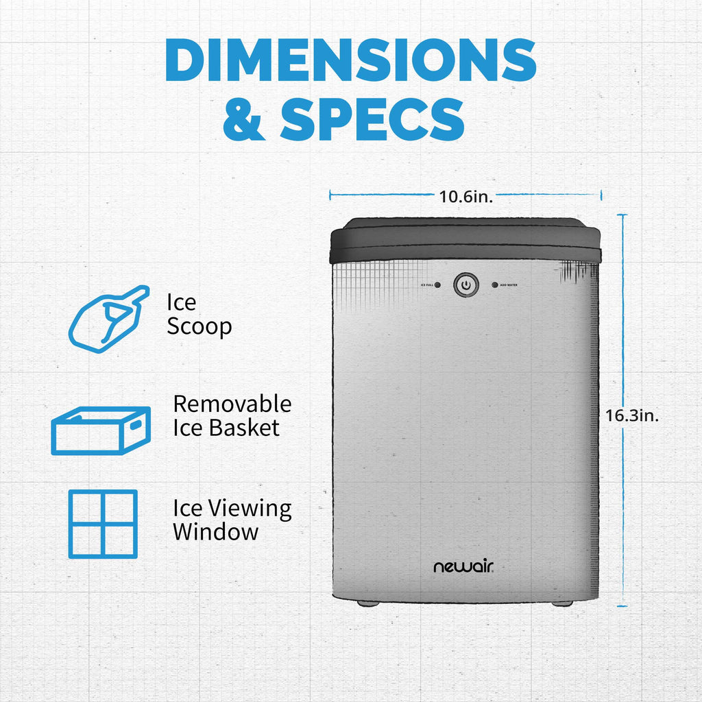 40 lb. Countertop Nugget Ice Maker in Stainless Steel A48105