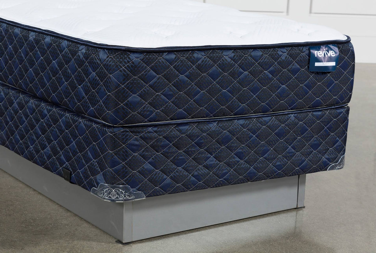 Twin Mattress with Foundation White Fabric L354598