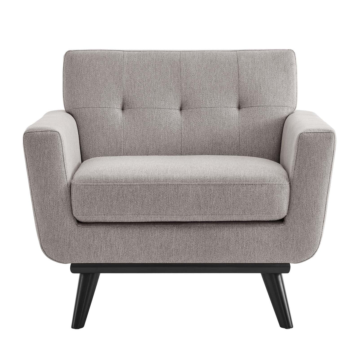 Light Gray Herringbone Fabric Armchair B67376