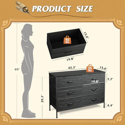 Wide 6 Drawer Fabric Storage Dresser X1949