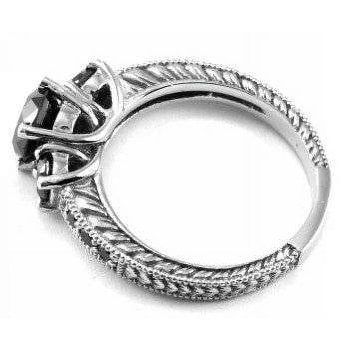 Vintage Engagement Ring 14K White Gold T199955