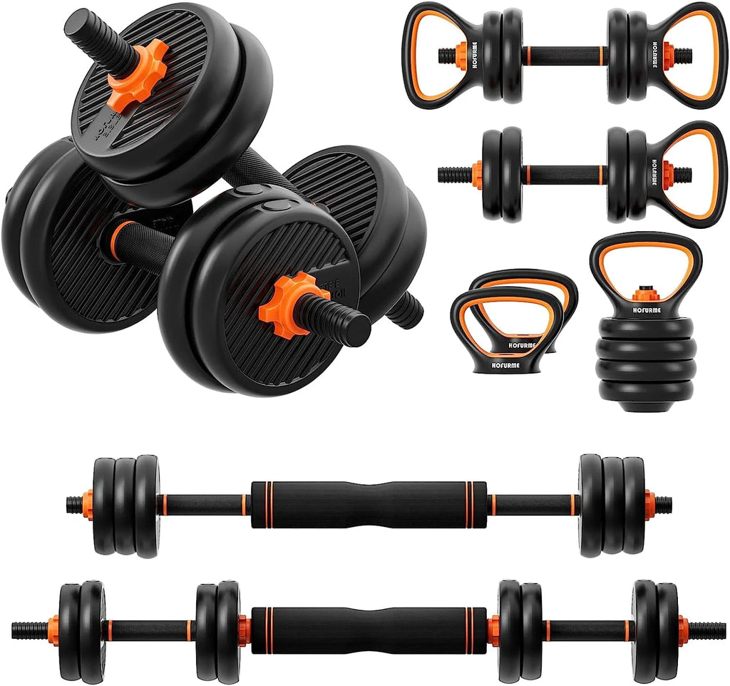 77 lbs Adjustable Dumbbell Set Black L353