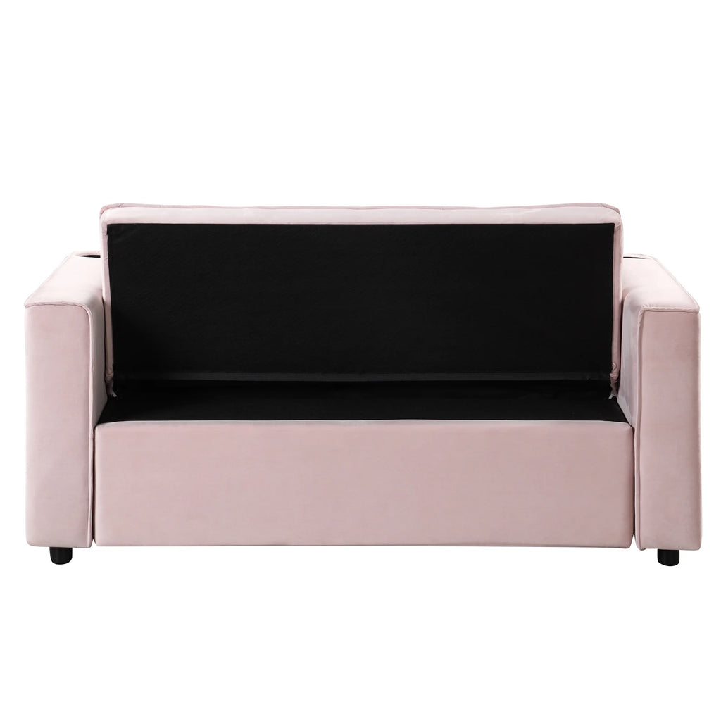 Convertible Sleeper Sofa Bed with Cup Holder and USB Charging Ports X454145