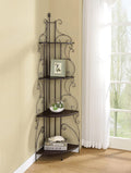 4-Shelf Corner Bookcase Cappuccino and Copper O17453