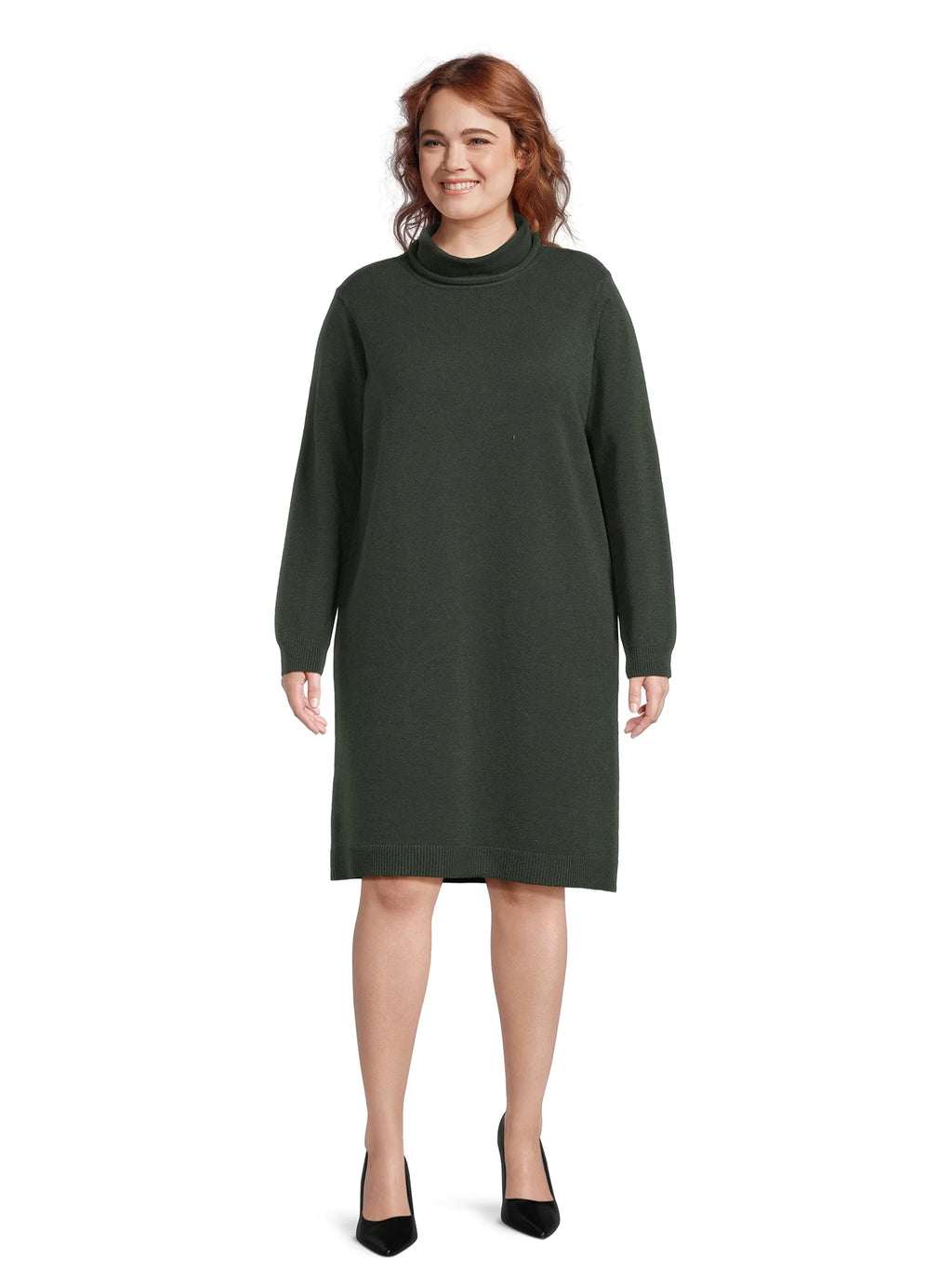 Plus Size Turtleneck Sweater Dress H277446