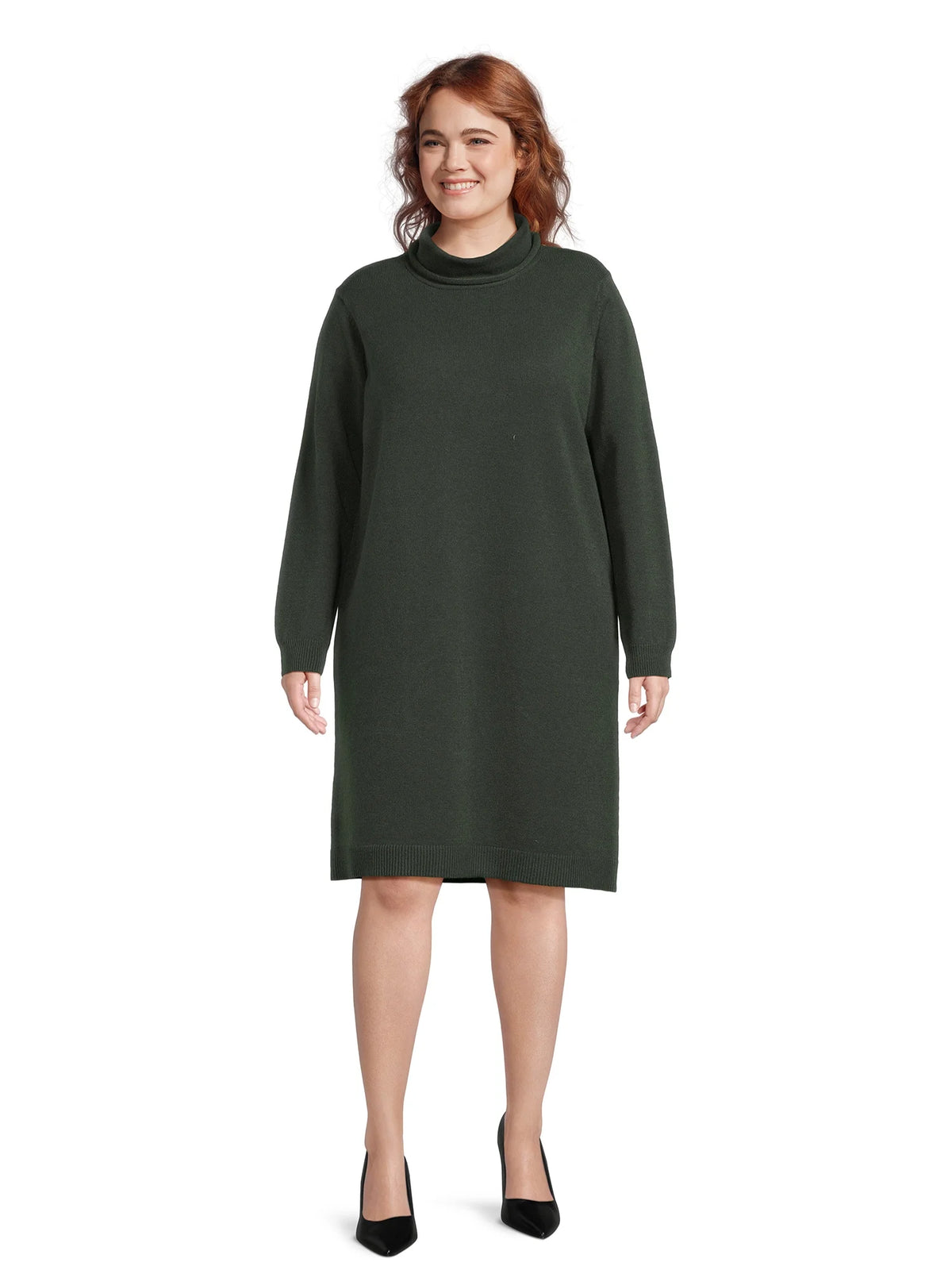 Plus Size Turtleneck Sweater Dress H277446