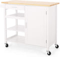 Natural White Kitchen Cart with Wheels D694583