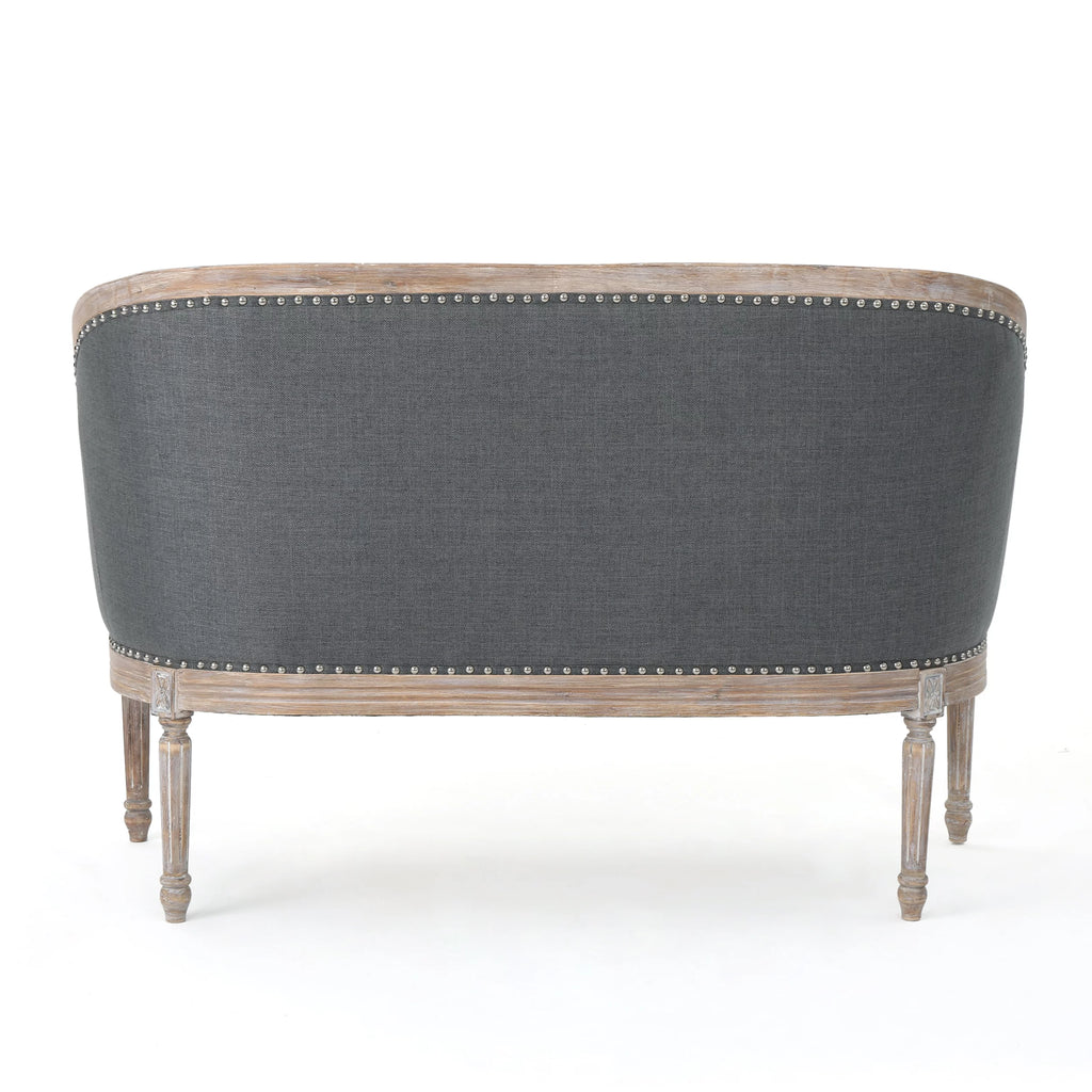 Dark Gray Fabric Loveseat P702661
