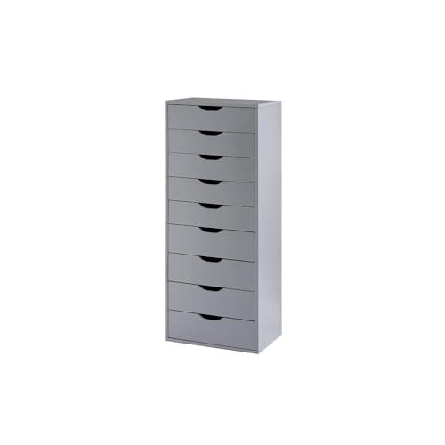 Black 9 Drawer Wood Dresser Y676304