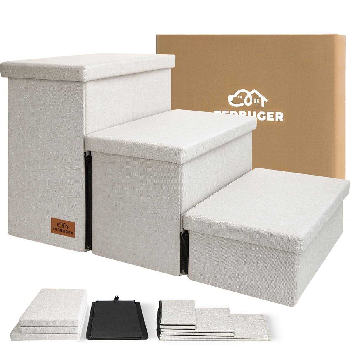Foldable Dog Stairs with Storage T783157