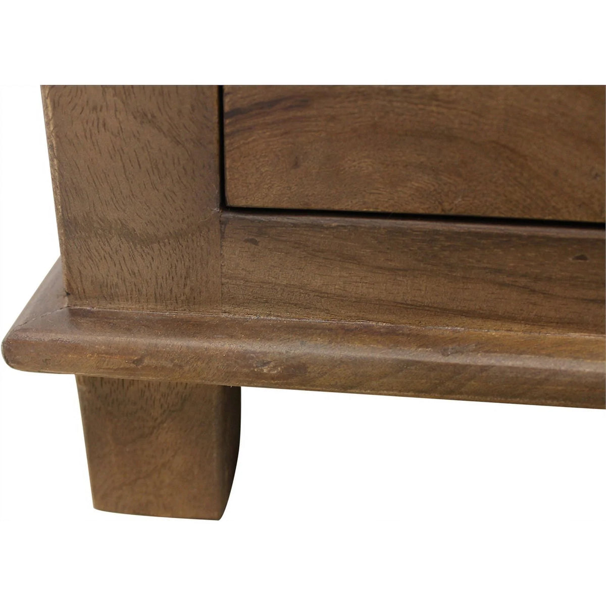 Antique Brown 3-Drawer Solid Wood Nightstand P589244