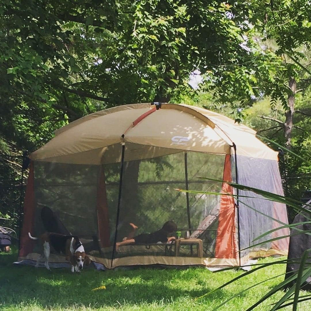 12 x 10 Ft Beige Screened Mesh Canopy Tent T756