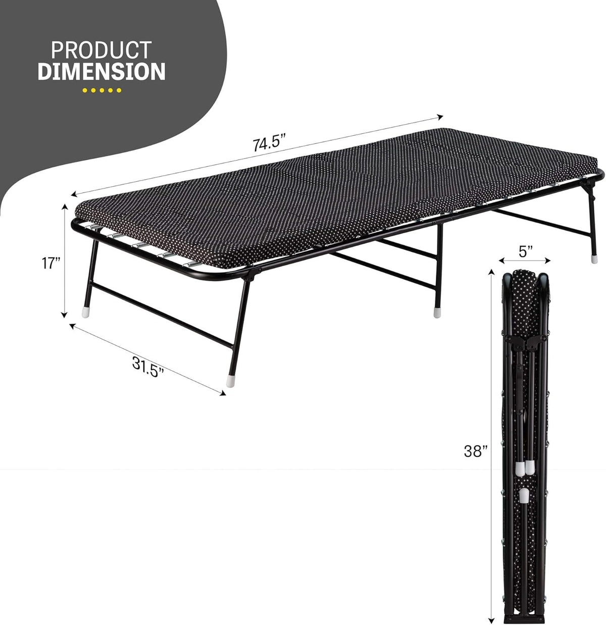 Folding Bed with Memory Foam Mattress and Carrying Bag O614