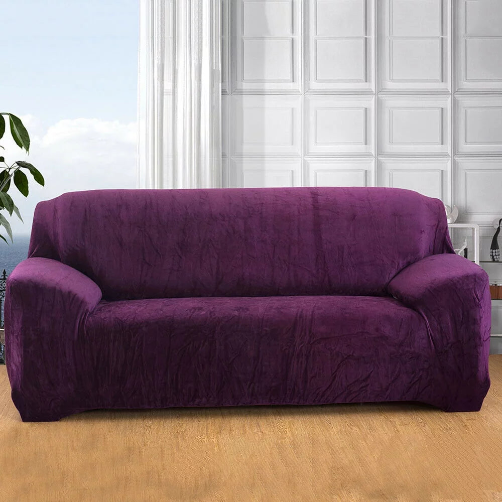 Purple Stretch Sofa Cover J947