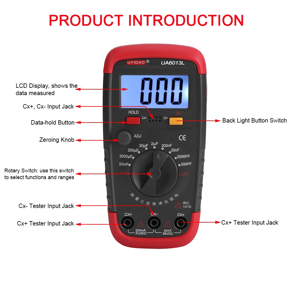 Capacitance Meter 0.1pF - 20000uF with LCD Backlight Pack of 2 I3917
