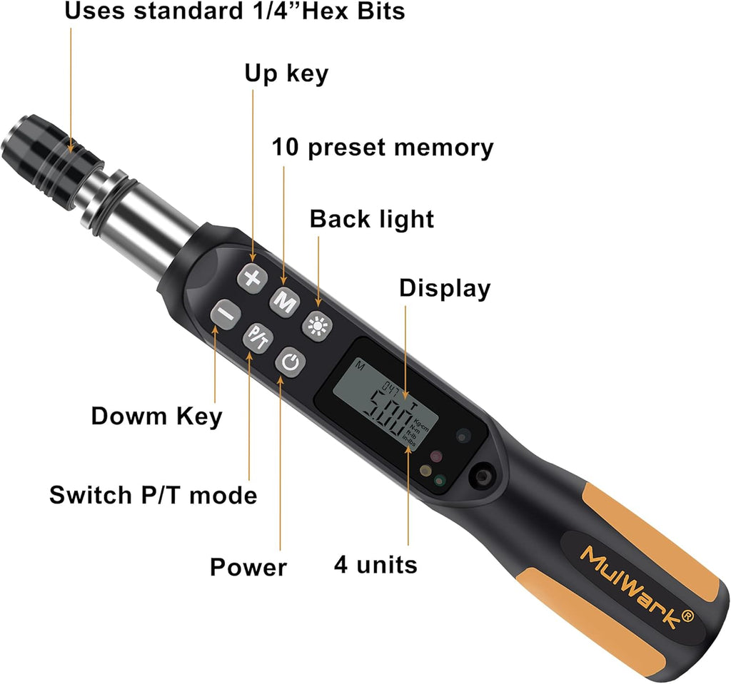 1/4 Mini Cordless Adjustable Torque Screwdriver with 9 PCS Bits & Storage Case L829462