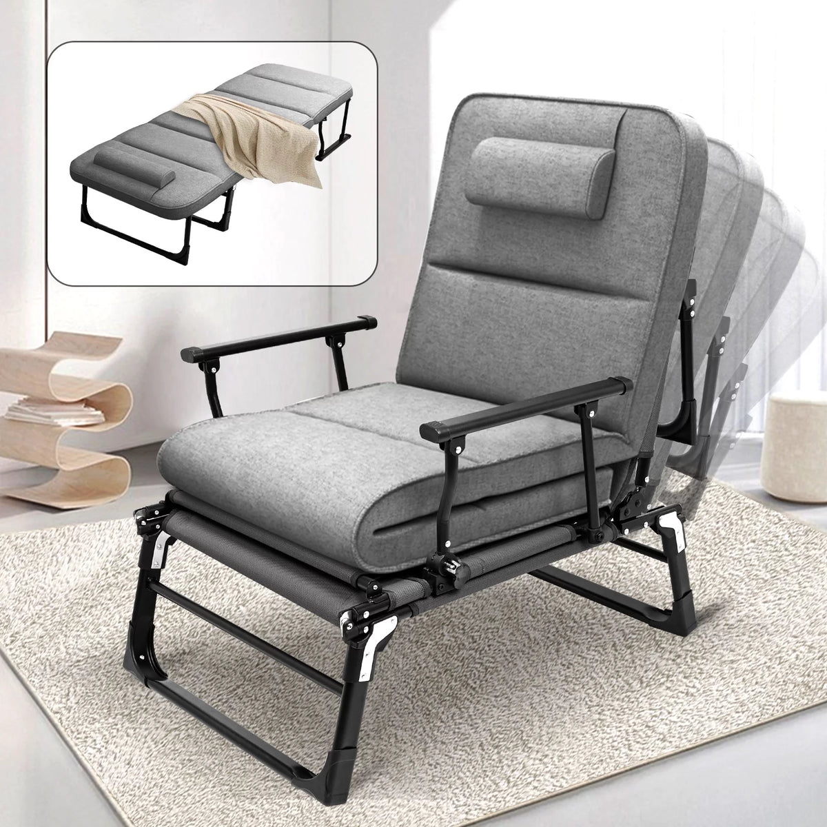 3 in 1 Folding Sofa Bed with Mattress & Pillow M821