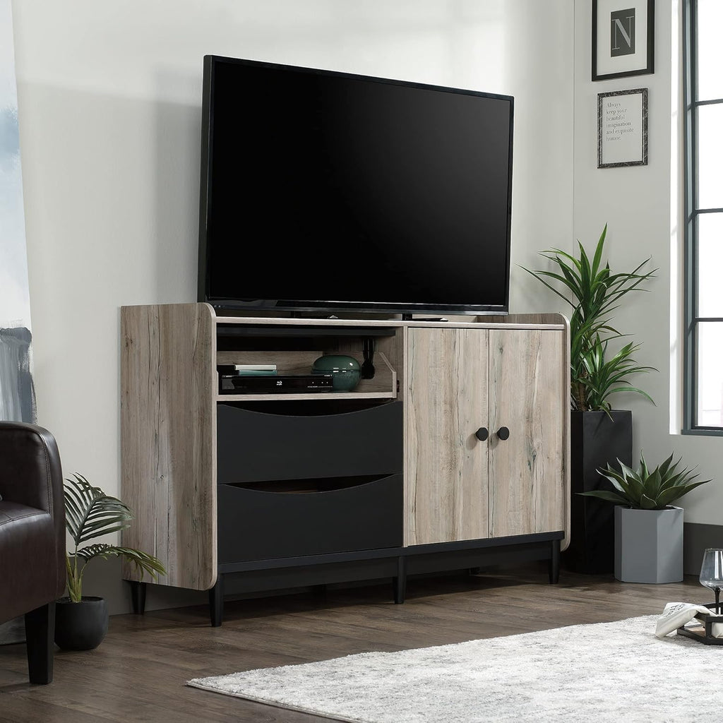 TV & Media Credenza with Drawers, Split Oak Finish Y8507