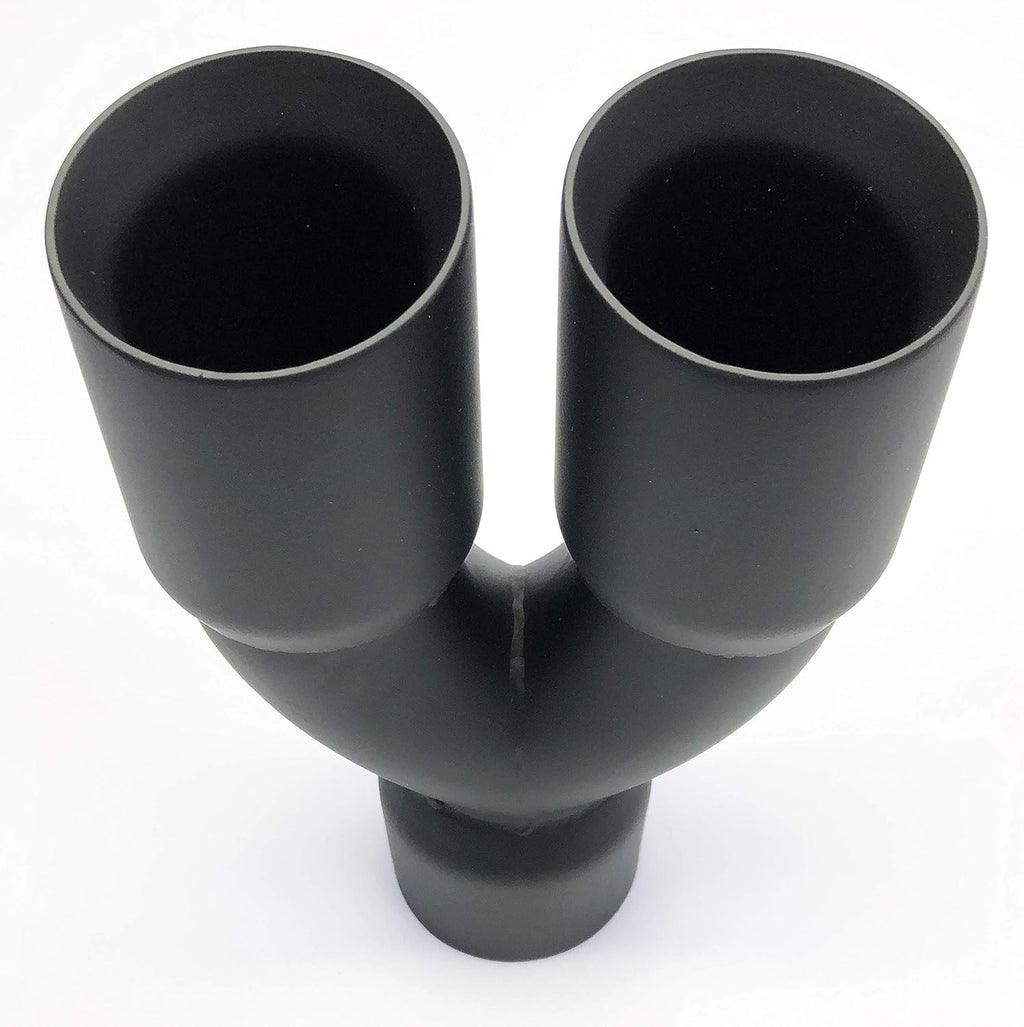 Dual 3.00" Inlet Matte Black Stainless Exhaust Tip Pack of 2 Y3775