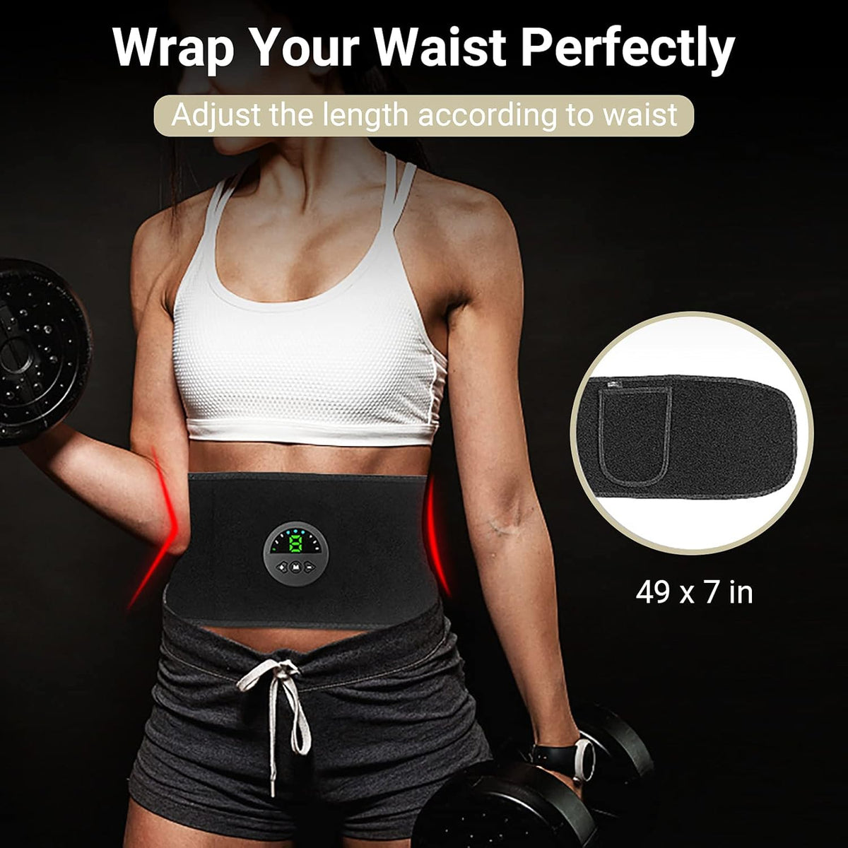 Abs Stimulator EMS Muscle Stimulator Rechargeable with Spray Bottle Pack of 2 C323