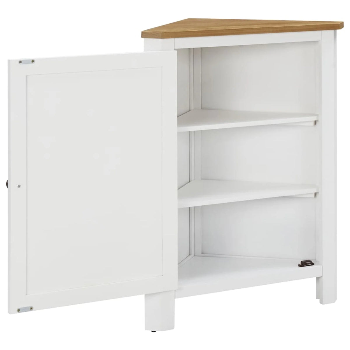 Oak Wood Corner Cabinet with Storage Shelves S24408