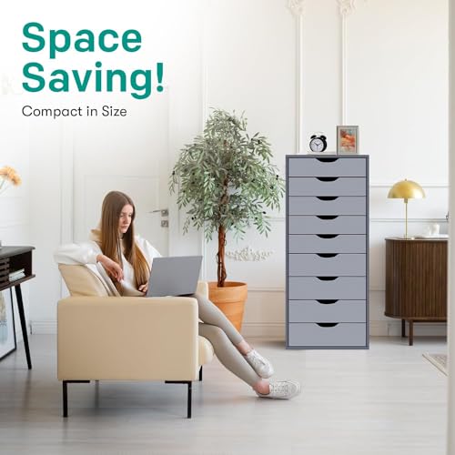 Black 9 Drawer Wood Dresser Y676304