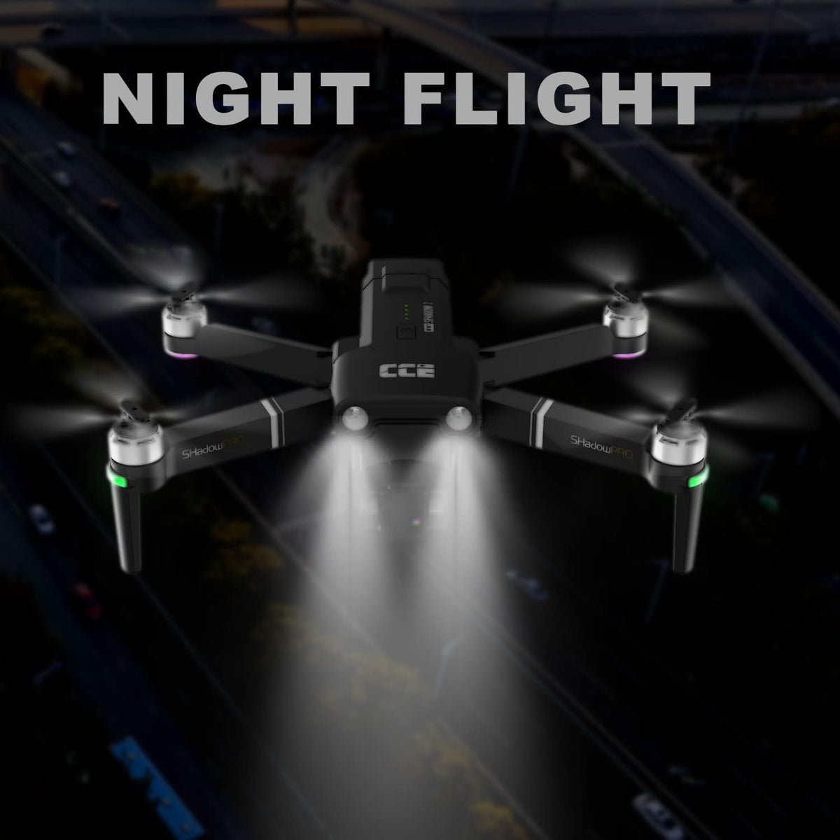 GPS Drones with EIS Camera 4K, 2-Axis Gimbal Foldable FPV RC Quadcopter with Flashlight and Arms Lights, Brushless Motor, 30-min Flight Time, Carrying Case N4405