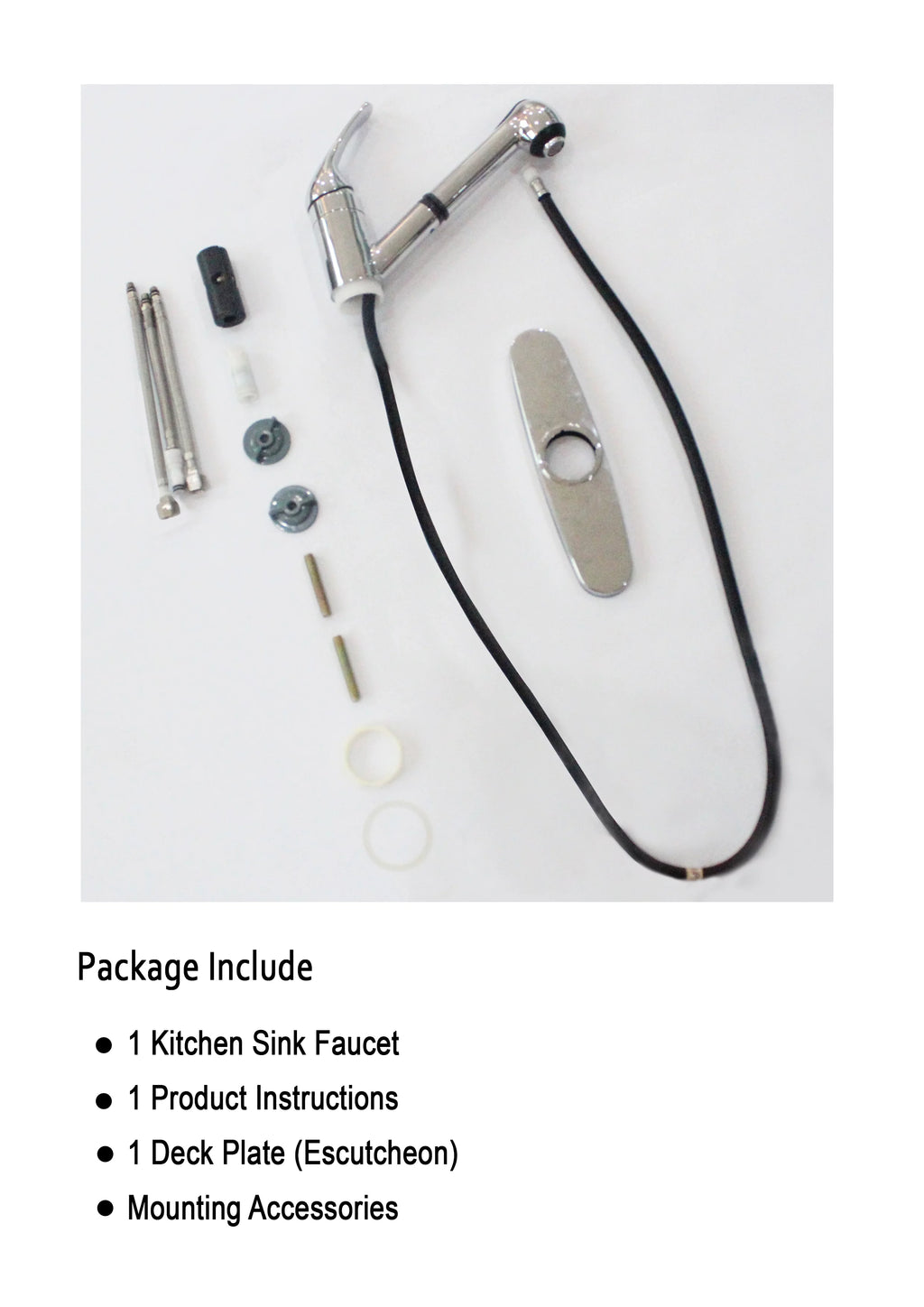 Hybrid Metal Kitchen Sink Faucet with Pull Out Sprayer E898584