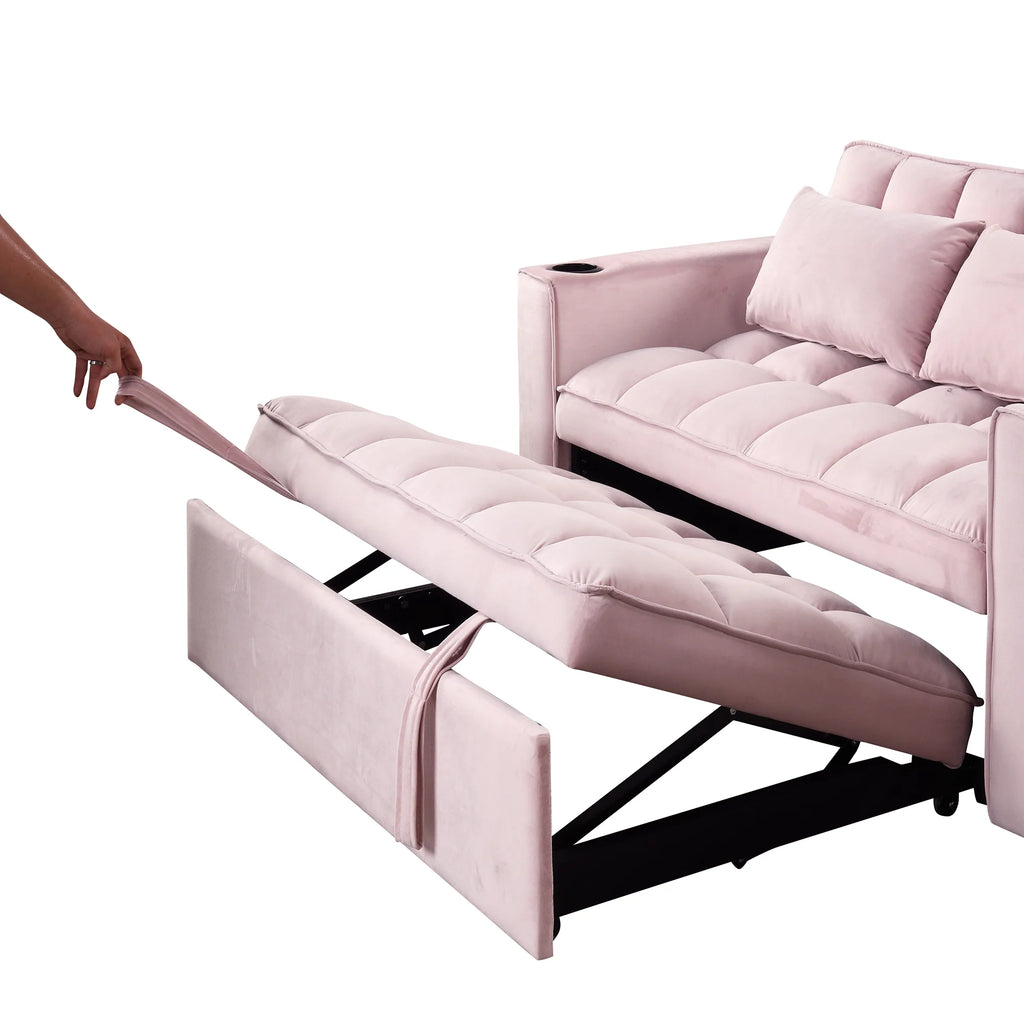 Convertible Sleeper Sofa Bed with Cup Holder and USB Charging Ports X454145