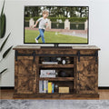 Espresso Sliding Barn Door TV Stand with Adjustable Shelves R45834
