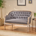 Dark Gray Fabric Loveseat P702661