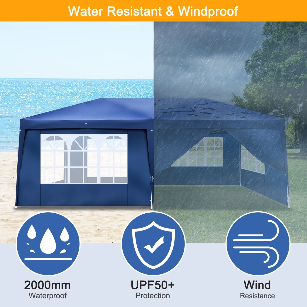 10' x 20' Pop Up Canopy Tent with 4 Side Walls S5359