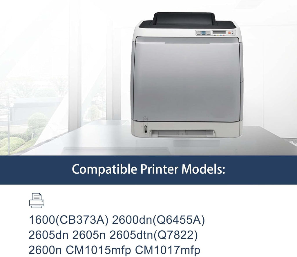 Yellow Toner Cartridge Compatible for HP 1600 2600dn 2605dn 2605n 2605dtn 2600n CM1015mfp CM1017mfp - 1 Pack K48219
