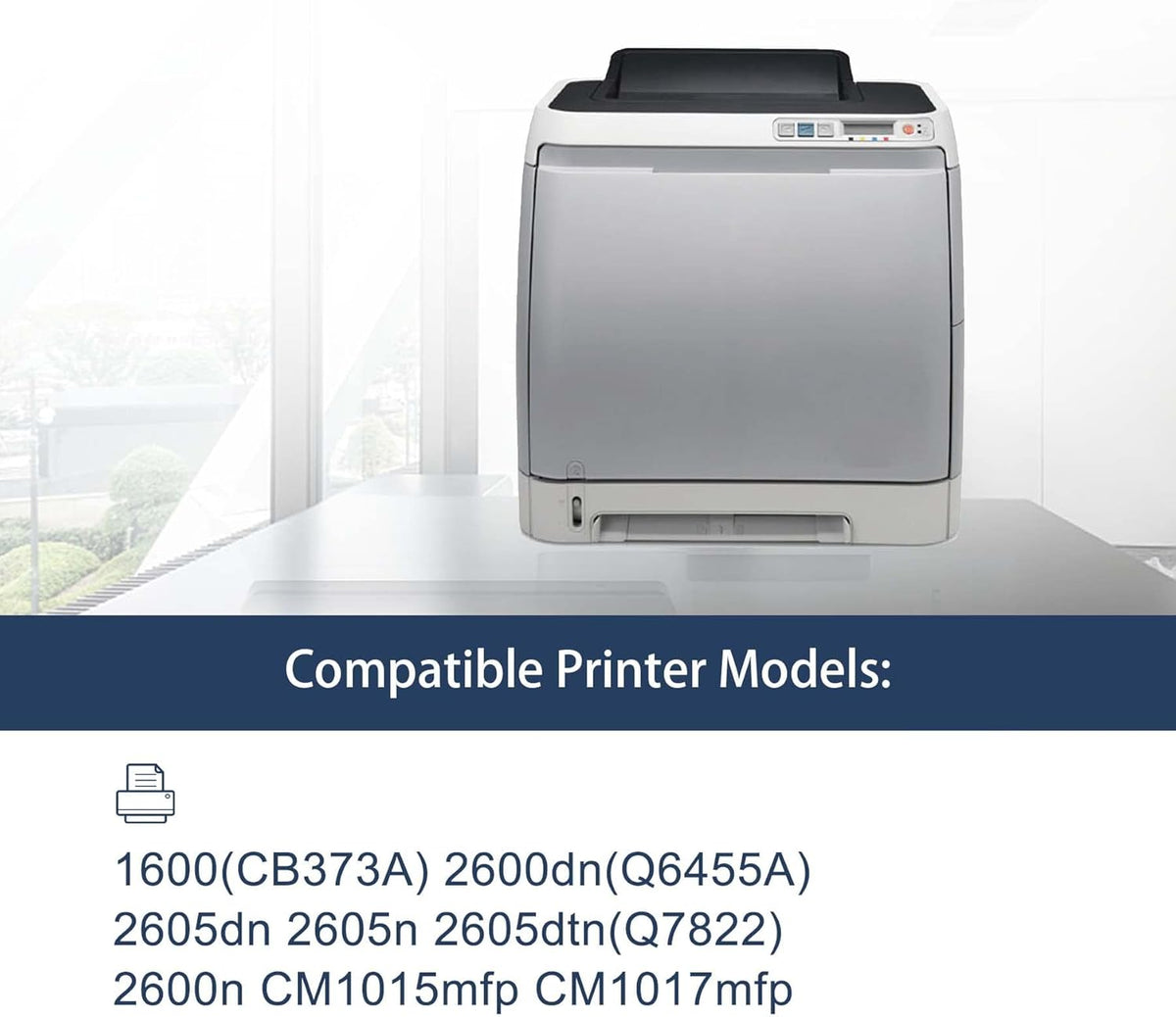 Yellow Toner Cartridge Compatible for HP 1600 2600dn 2605dn 2605n 2605dtn 2600n CM1015mfp CM1017mfp - 1 Pack K48219