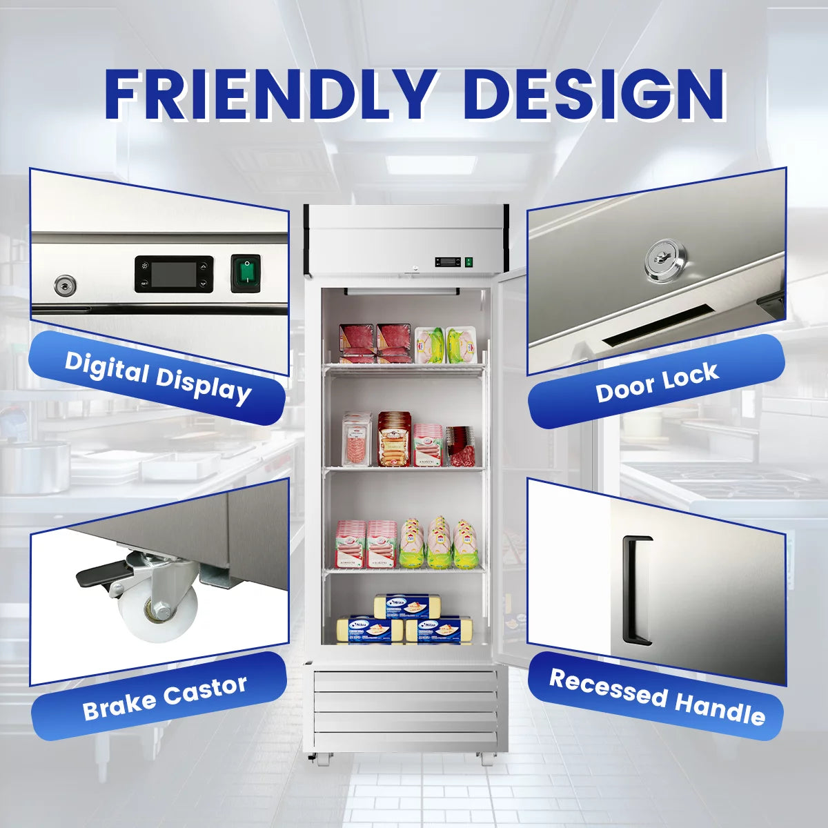27 Cu.ft Single Door Stainless Steel Reach-in Refrigerator M683552