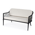 Black Iron Upholstered Outdoor Loveseat J1647