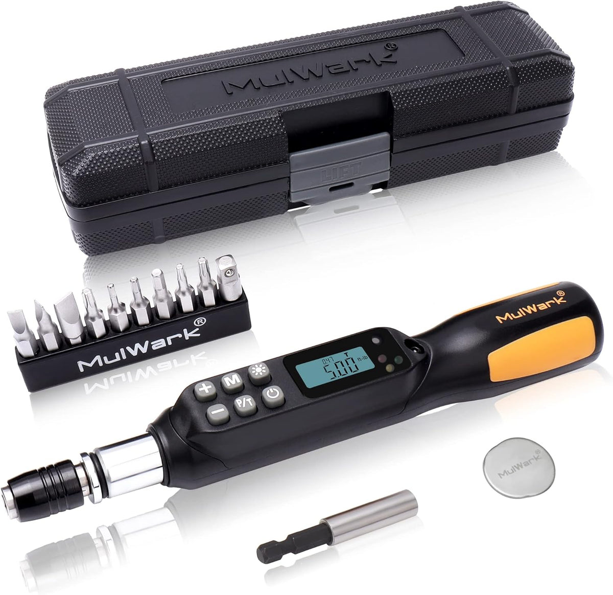 1/4 Mini Cordless Adjustable Torque Screwdriver with 9 PCS Bits & Storage Case L829462