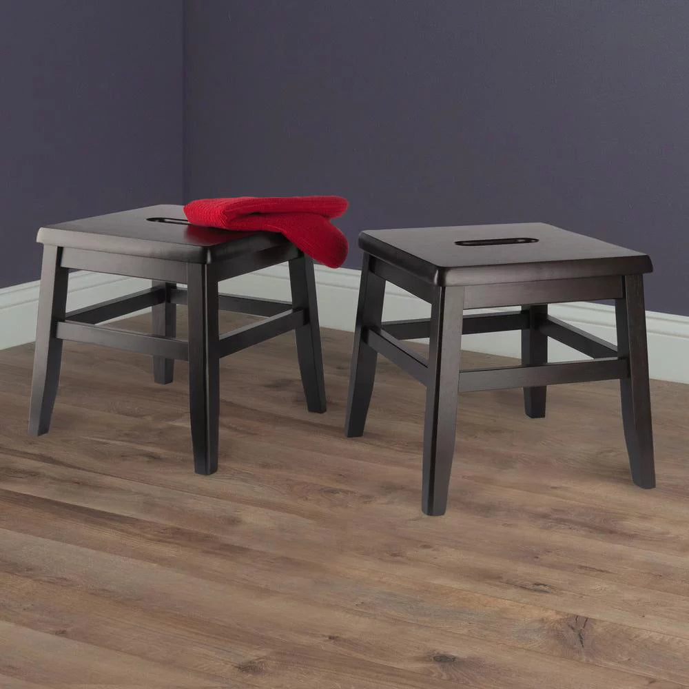 2-Pc Wood Stool Set H32376