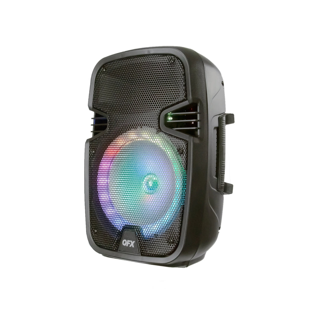 8” Bluetooth Rechargeable Speaker with LED Party Lights and Wired Microphone C974
