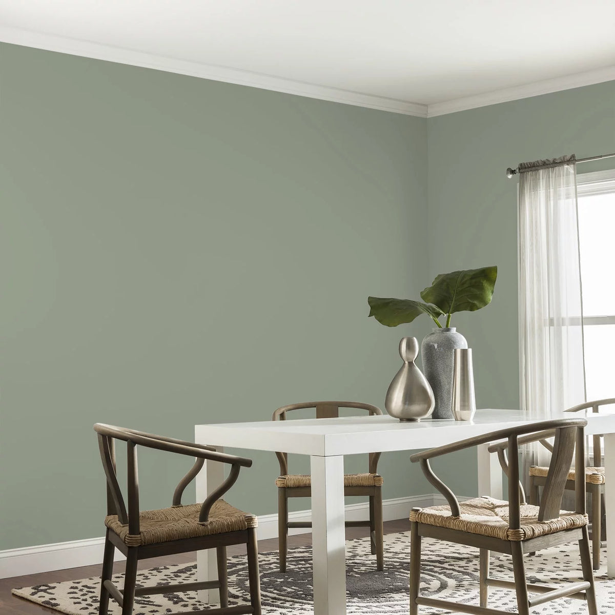 Interior Paint and Primer, Green, Gallon, Eggshell S182998