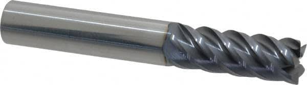 55CR V-Carb 5 Flute End Mill, Aluminum Titanium Nitride Coating, 3/8x22 Cutting Diameter E782