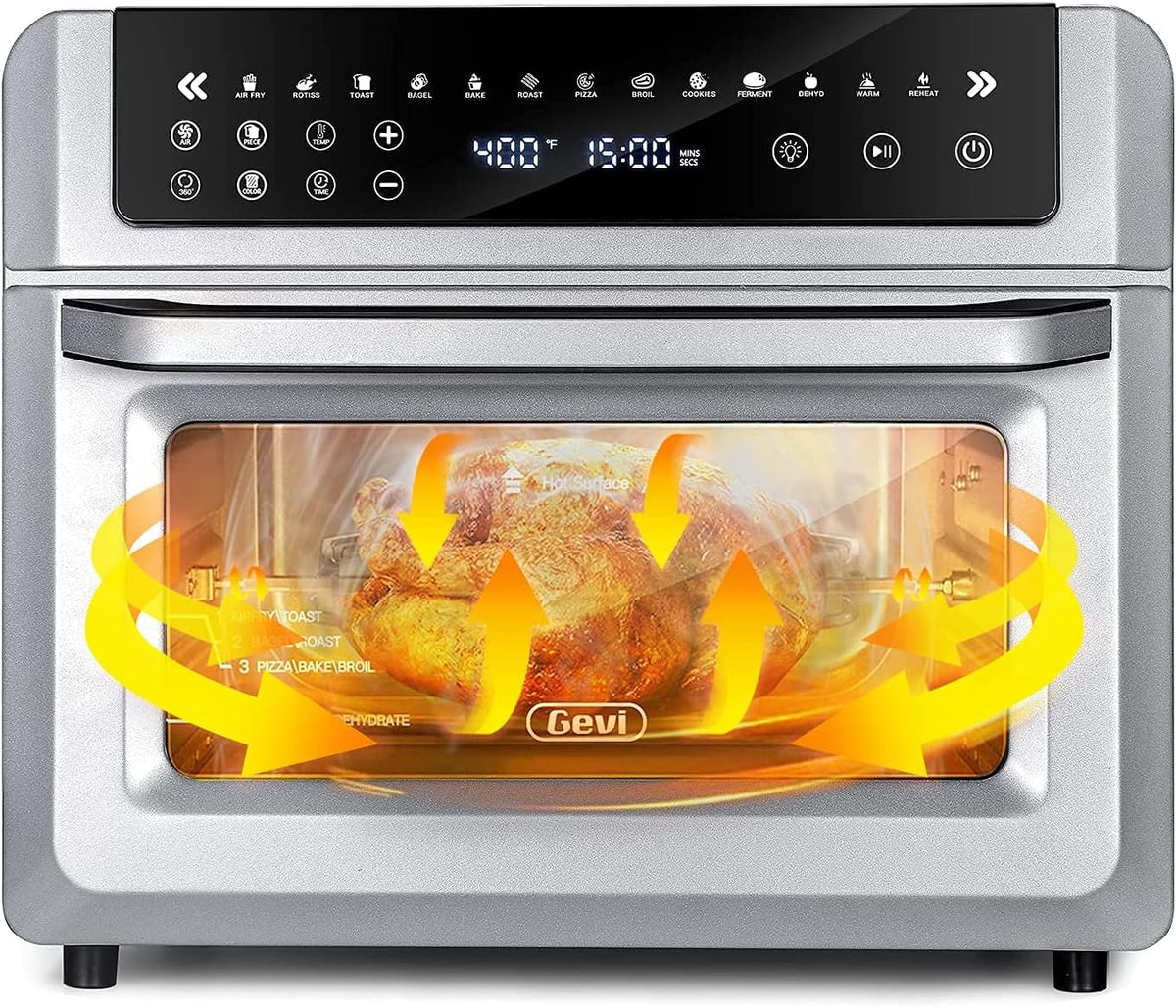Large Digital LED Screen Convection Air Fryer Toaster Oven Combo with Rotisserie and Dehydrator D71898