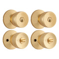 Keyed Entry Doorknob Polished Brass Twin Pack A436020