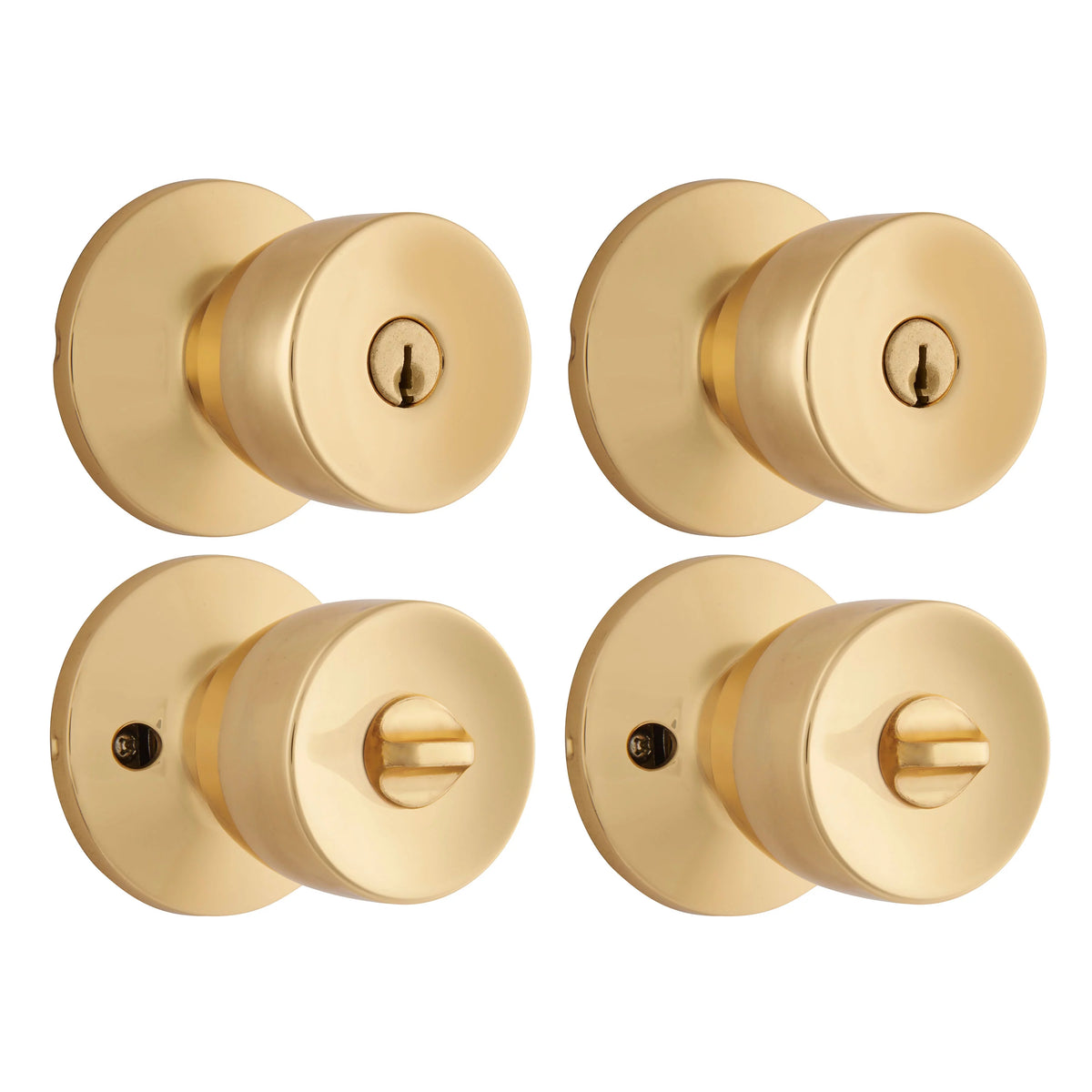 Keyed Entry Doorknob Polished Brass Twin Pack A436020